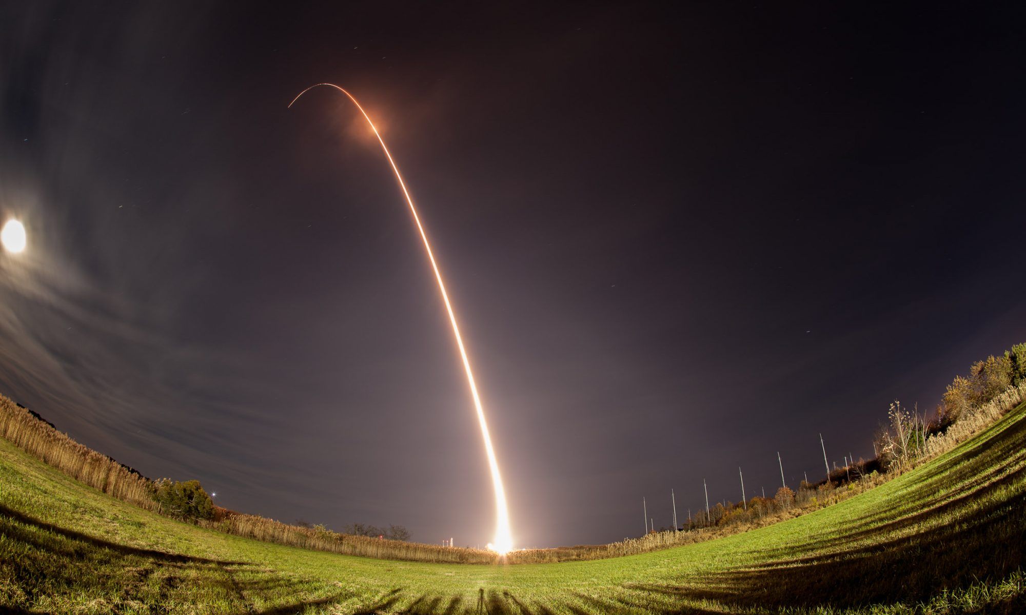 View of a rocket launch.