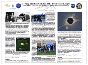 Poster on students repeating Eddington's test of General Relativity using 2017 solar eclipse.