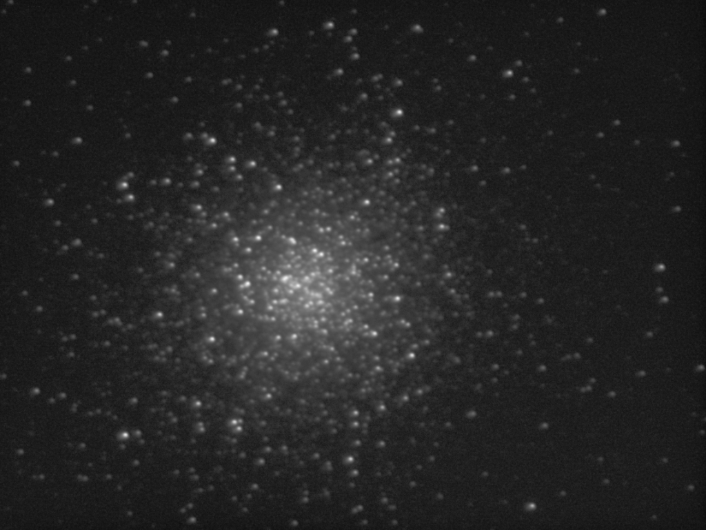 Monochrome image of the globular cluster M13