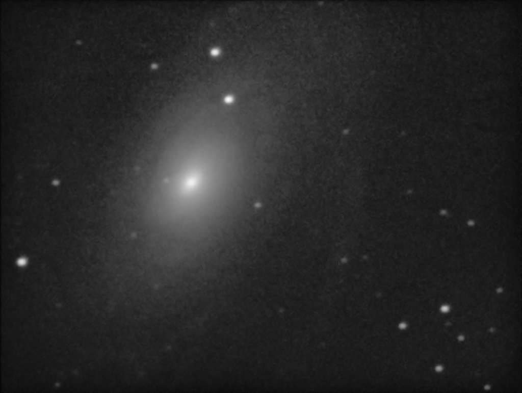 Monochrome image of the galaxy M81